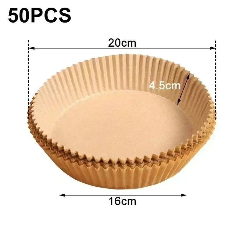 50pcs/set Air Fryer Disposable Paper Parchment Wood Pulp Steamer Cheesecake Air Fryer Accessories Baking Paper For Air Fryer Novara Shop   Novara Shop