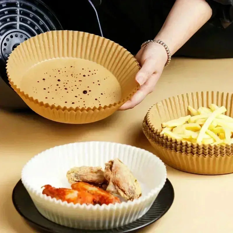 50pcs/set Air Fryer Disposable Paper Parchment Wood Pulp Steamer Cheesecake Air Fryer Accessories Baking Paper For Air Fryer Novara Shop   Novara Shop