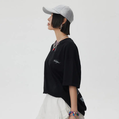 Letter Print Short-sleeve T-shirt For Women Novara Shop   Novara Shop