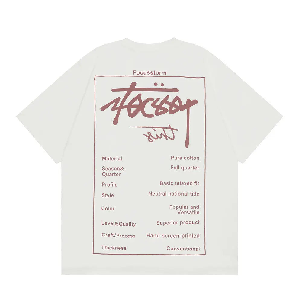 Fashion Letter Print Short-sleeve T-shirt Men Novara Shop   Novara Shop