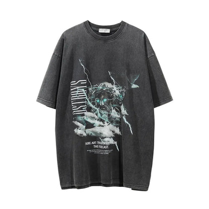 Devil Print Washed T-shirt Men Novara Shop Devil Print Washed T-shirt Men 39.99 Novara Shop Retro Black / XL Devil Print Washed T-shirt Men 39.99