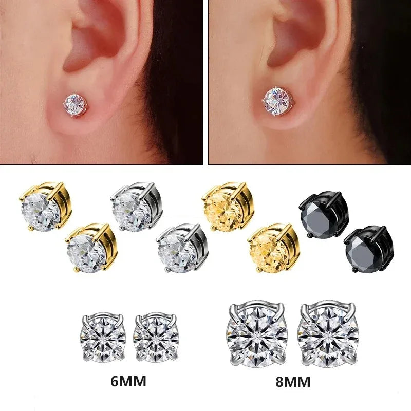 1Pairs Crystal Strong Magnetic Ear Stud Clip Earrings for My Novara Shop   Novara Shop