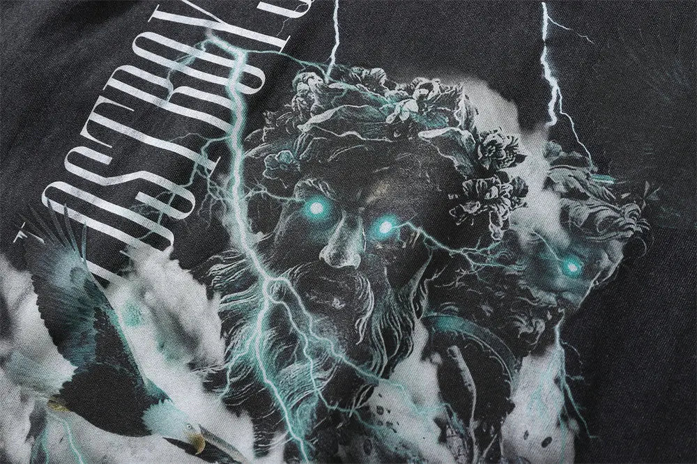 Devil Print Washed T-shirt Men Novara Shop Devil Print Washed T-shirt Men  Novara Shop  Devil Print Washed T-shirt Men