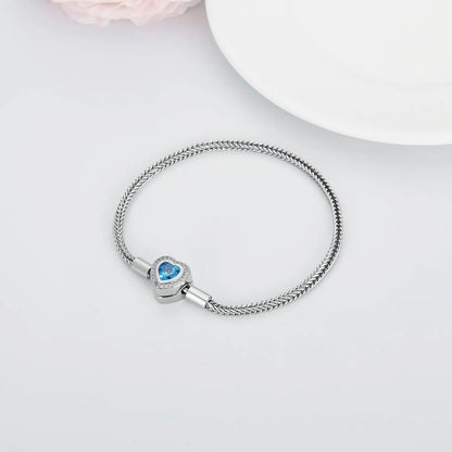 925 Sterling Silver Heart Bead Charm Net Chain for Bracelet - Novarashop