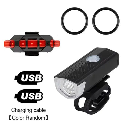 Bike Light Set Bicycle Headlight Taillight USB Rechargeable MTB Bike Front Rear Lamp Set Cycling Flashlight Bicycle Accessories Novara Shop   Novara Shop