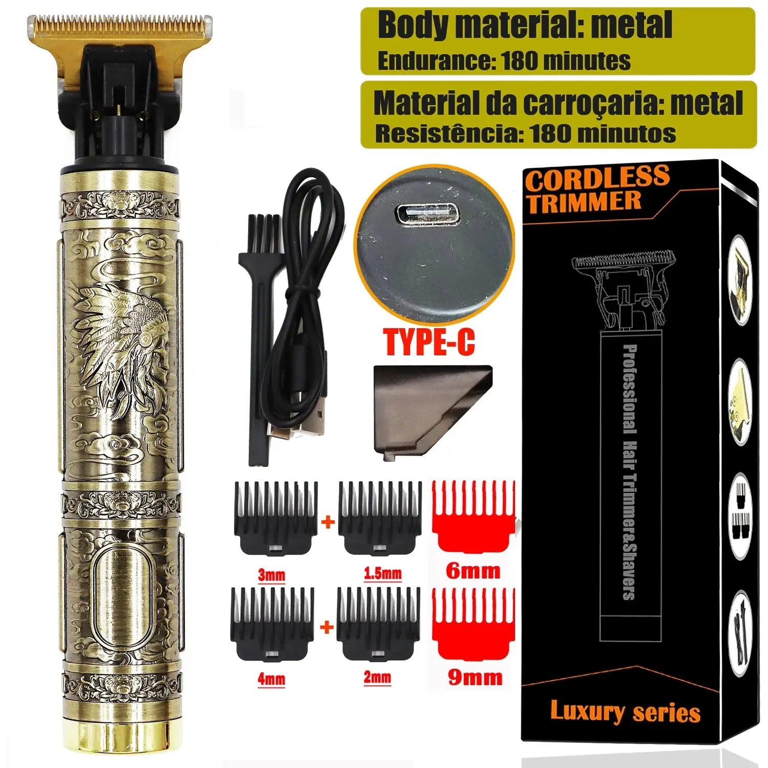 Vintage T9 Hair Clipper Beard Shaving Body Hair Trimmer Clippers Electric Men Haircut Machine 0mm Barber Shaver Novara Shop   Novara Shop
