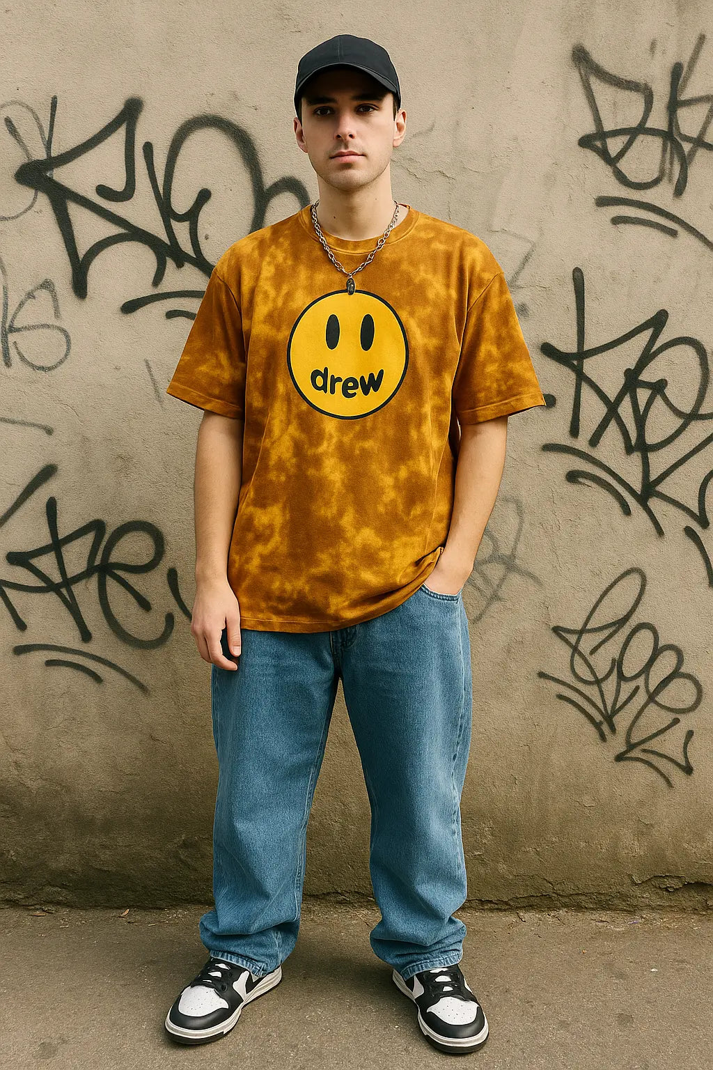Drew House New Mens Clothing Printing logo T shirt men&
