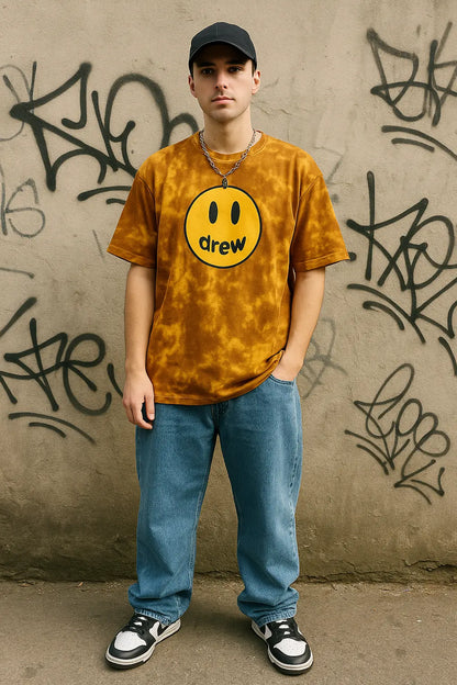 Drew House New Mens Clothing Printing logo T shirt men&