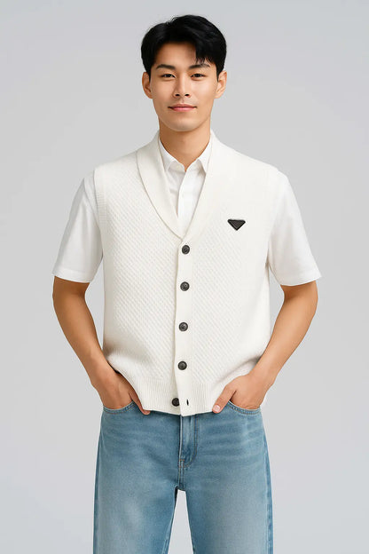 2025 Spring Summer Knitted Cardigan Vest Men&