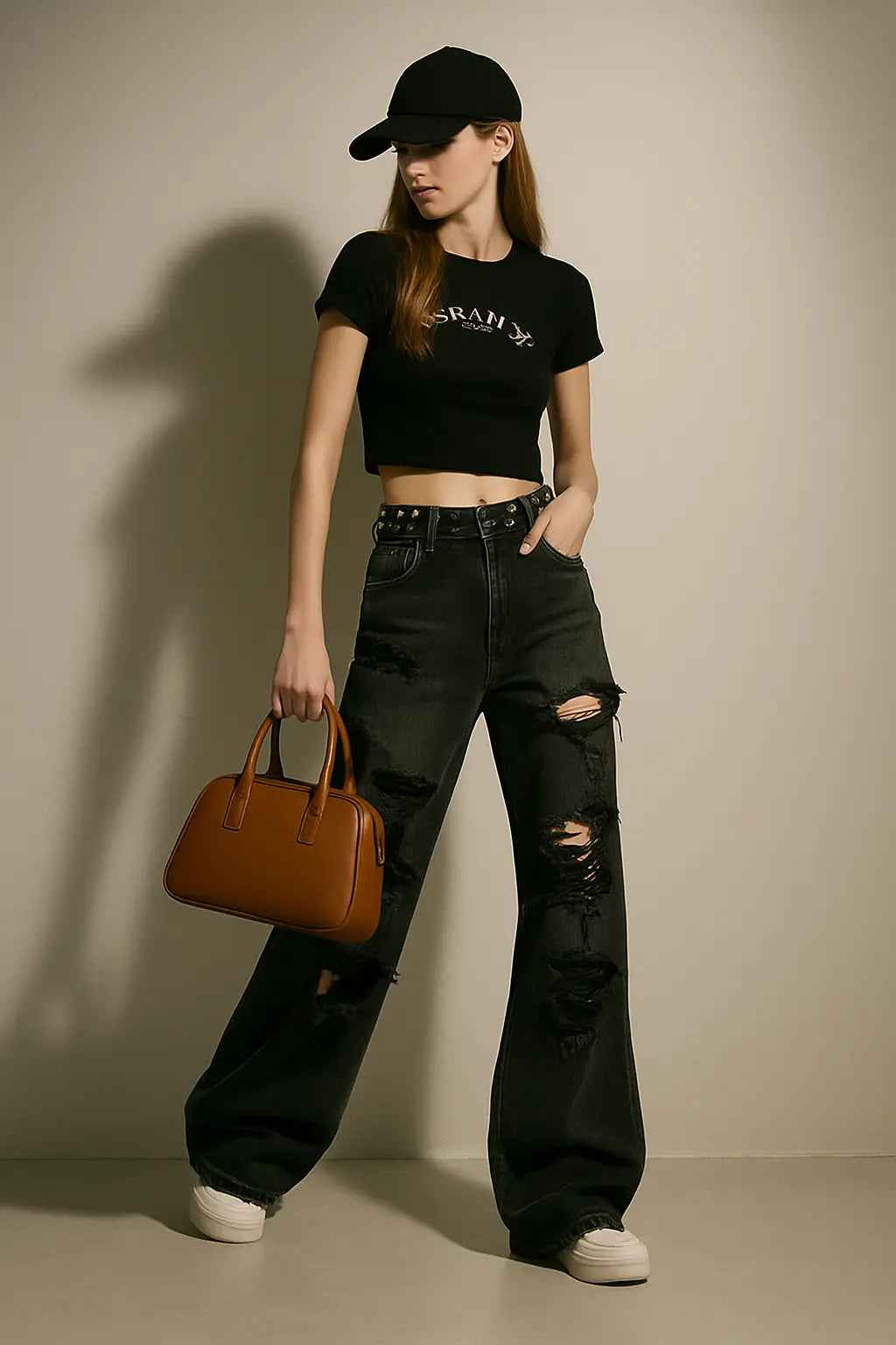 Unique Cool Ripped Jeans Women's Summer Distressed American Style Bell Bottoms Loose Fit Versatile Straight Leg Long Pants Novara Shop