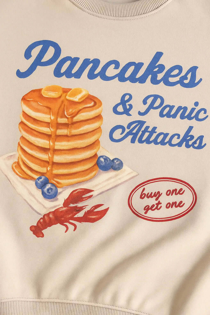 Pancake Graphic Tops Autumn Winter Women&