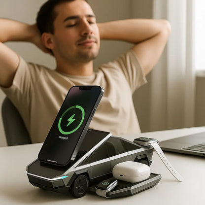 3-in-1 Cybertrucks Desktop Wireless Charger Car Model Design Cyber Style Charger for iPhone AirPods &amp; IWatch Novara Shop