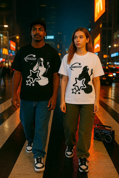 Big Steppa Y2K Garment Dyed Boxy T Shirt Black Opium Fashion Streetwear Unisex Men Women Cotton Crew Neck Vintage Novara Shop