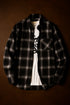 Trendy Black White Plaid Shirt Men&