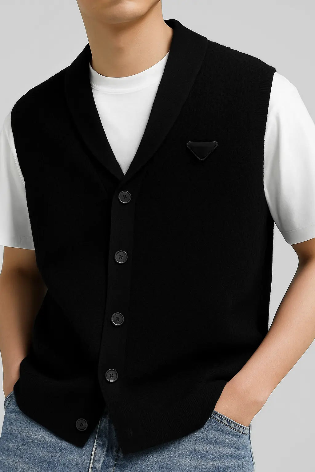 2025 Spring Summer Knitted Cardigan Vest Men&