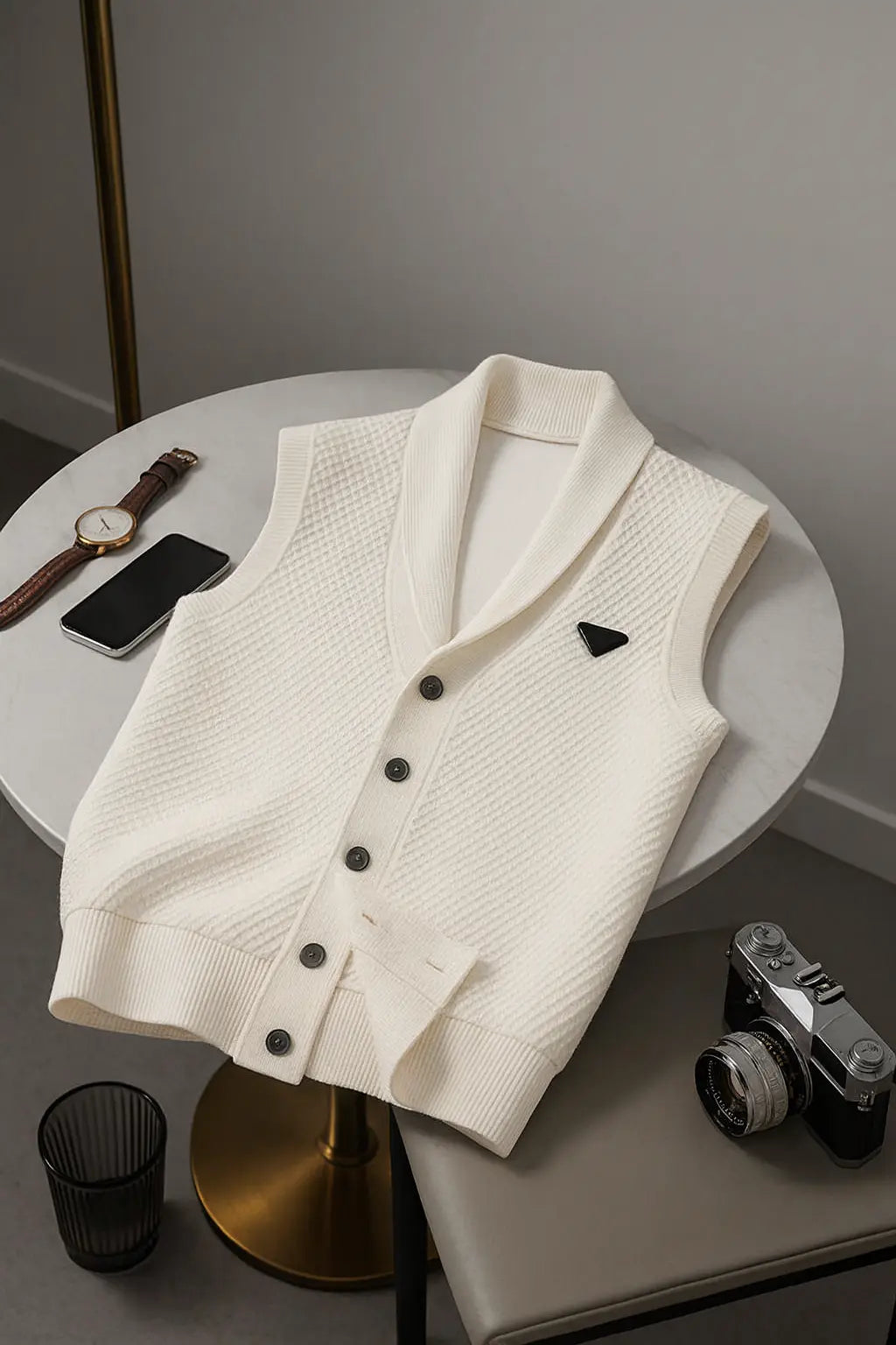 2025 Spring Summer Knitted Cardigan Vest Men&
