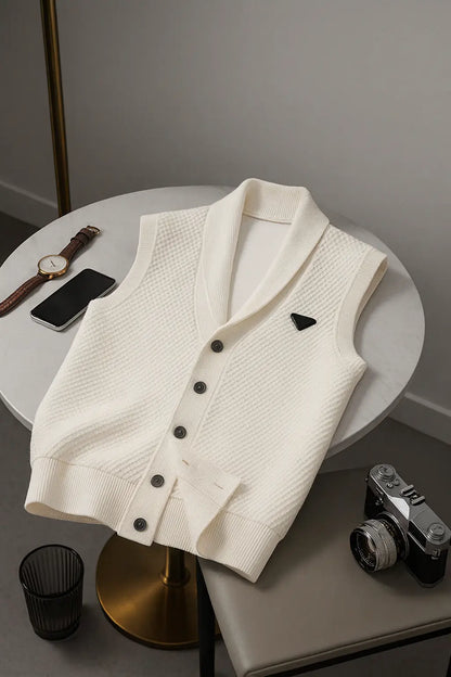2025 Spring Summer Knitted Cardigan Vest Men&