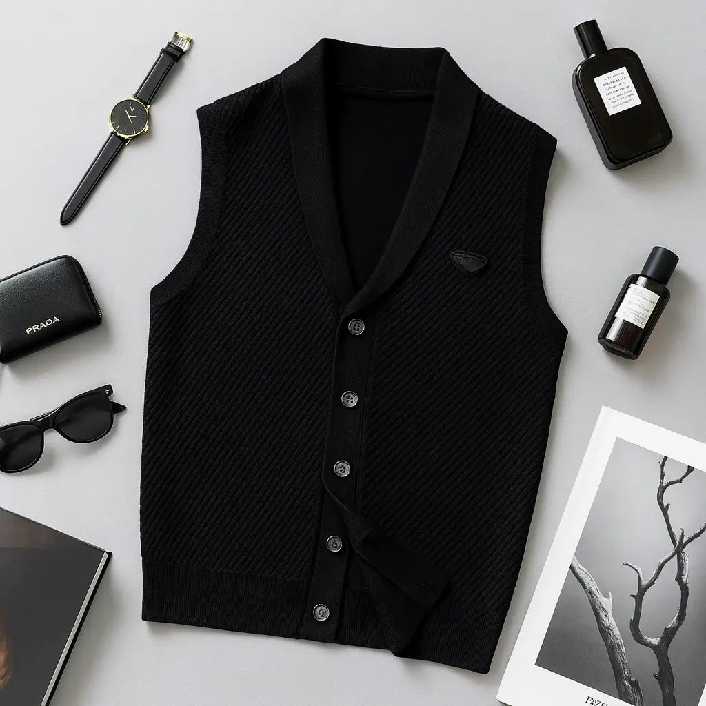 2025 Spring Summer Knitted Cardigan Vest Men&