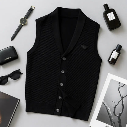 2025 Spring Summer Knitted Cardigan Vest Men&