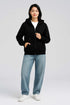 Elegant Women Chic Hoodies Fashion Autumn Winter Fleece Long Sleeve Solid Color Hooded Top Casual Office Lady Zipper Sweatshirts Novara Shop