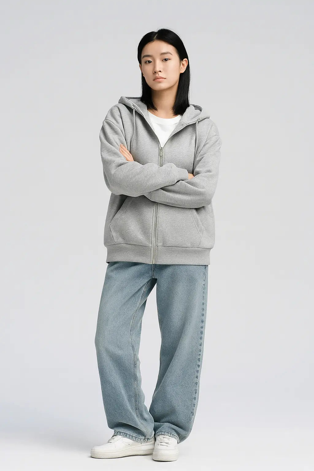 Elegant Women Chic Hoodies Fashion Autumn Winter Fleece Long Sleeve Solid Color Hooded Top Casual Office Lady Zipper Sweatshirts Novara Shop