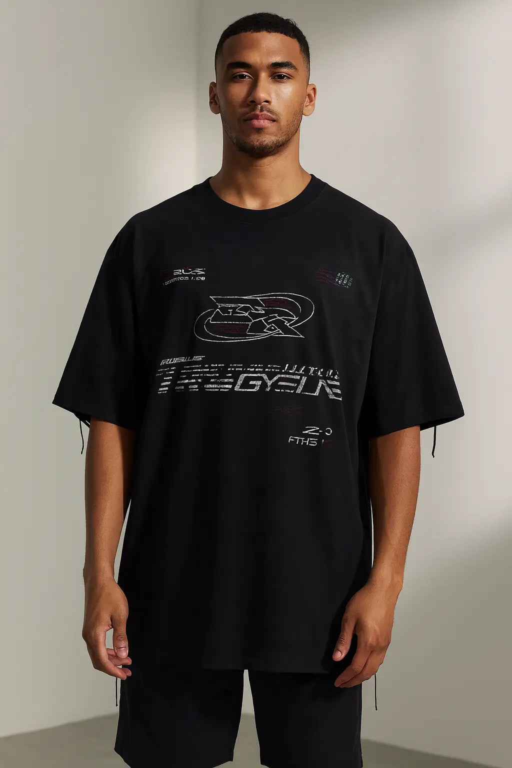 Retro Loose Fit Gradient Washed Racing American High Street Short Sleeve T-Shirt for Men Casual Crew Neck Summer Top Novara Shop