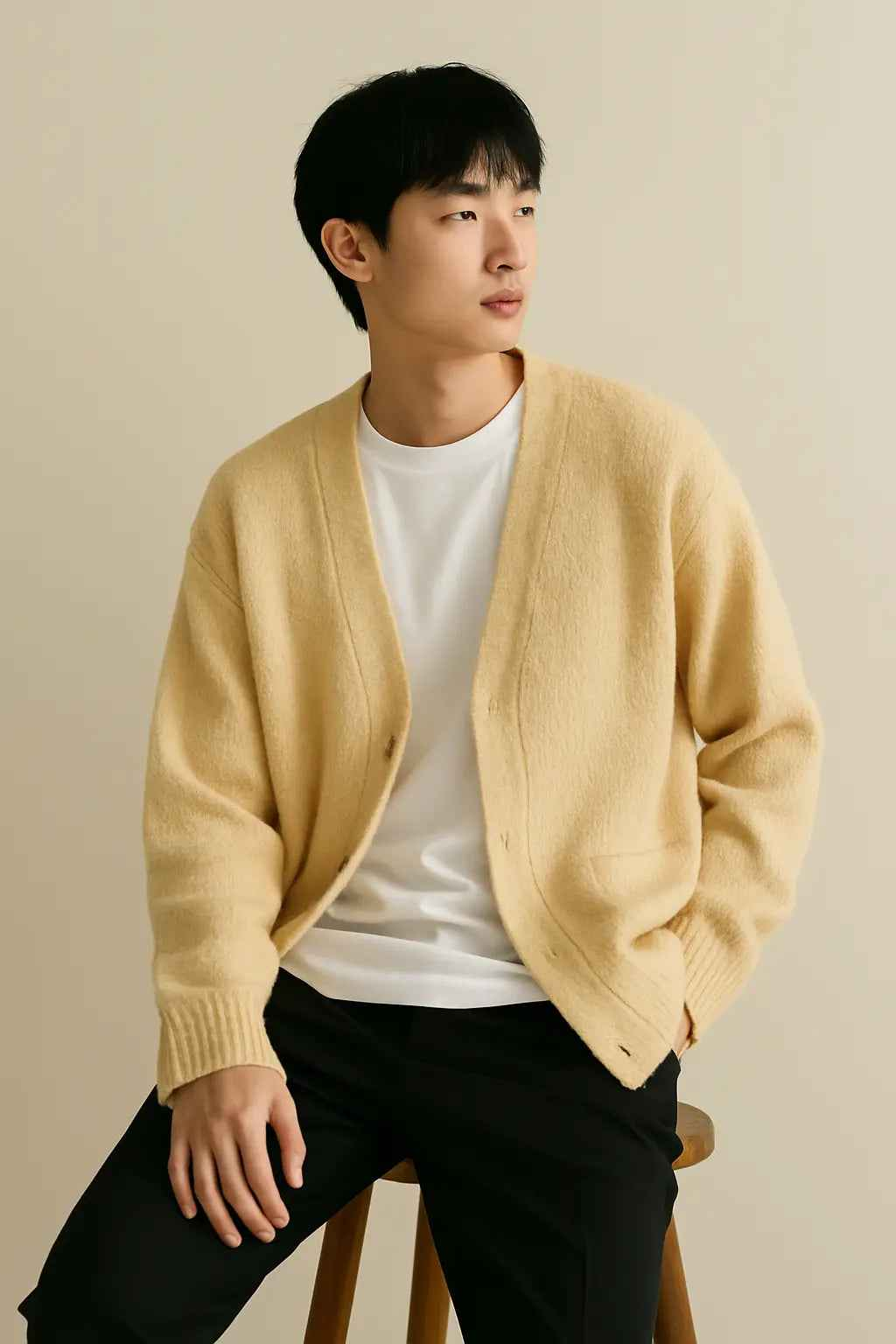 Cardigan V-neck Sweater Men Autumn Winter Fashion All Loose Casual Knitwear High-quality Fabric Comfortable Skin Breathable Coat Novara Shop