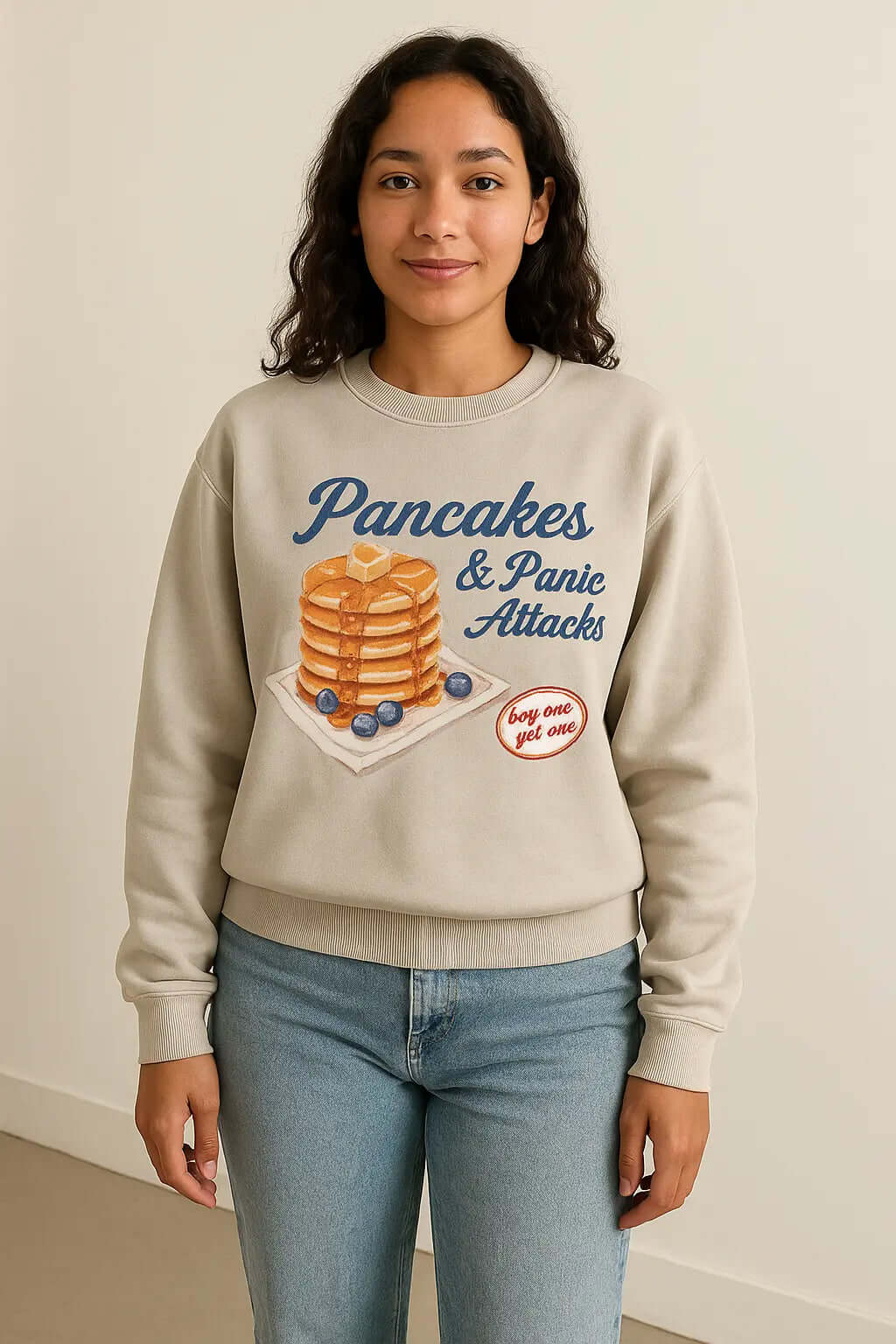 Pancake Graphic Tops Autumn Winter Women&