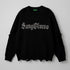 Torn Smooth Sweater Men Retro Ripped Hole Knitted Letter Plain Jumpers Men Streetwear Hip Hop Harajuku Punk Gothic Sweaters Novara Shop