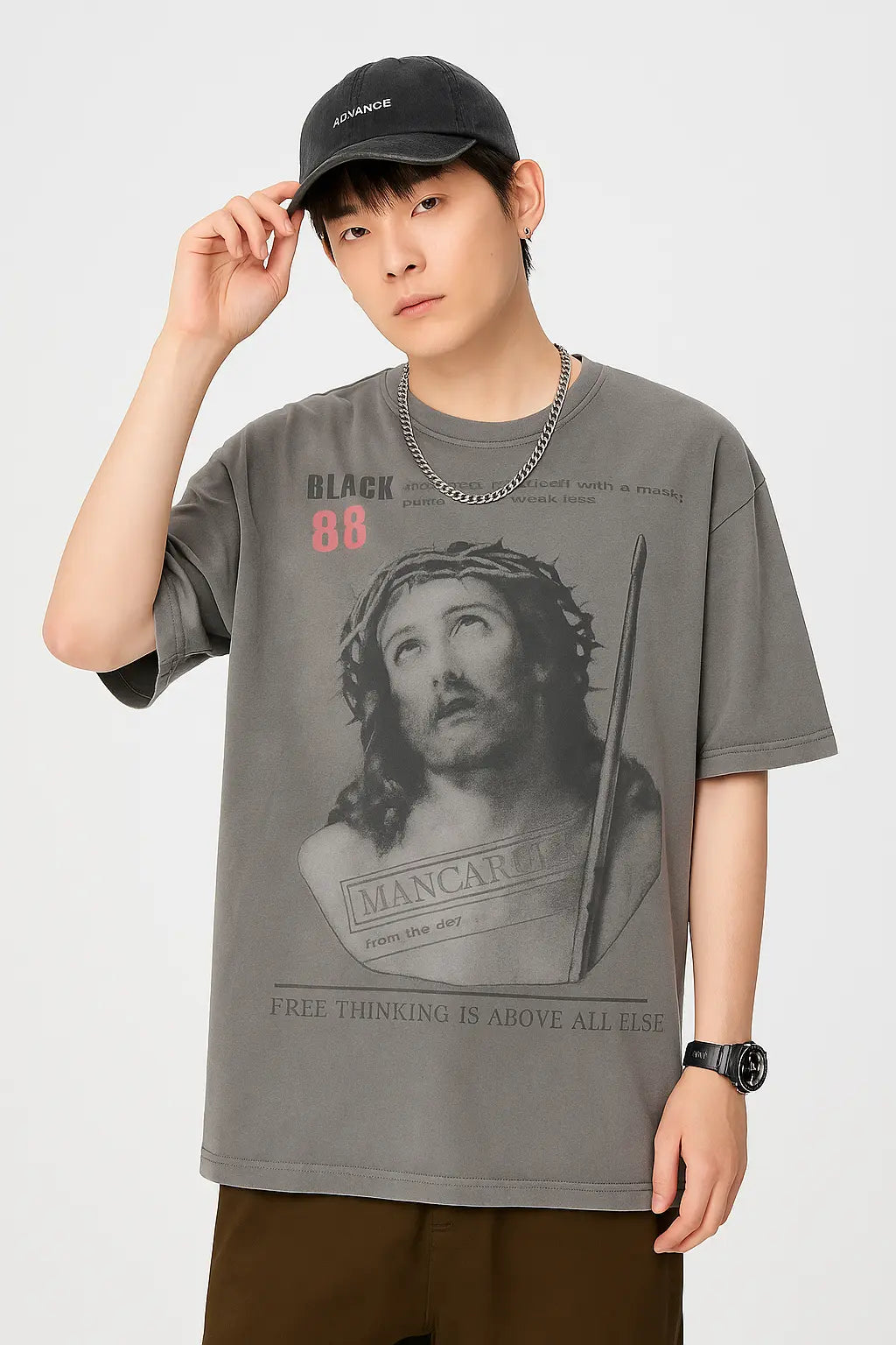 Vintage Print Short Sleeves T-shirt Men Novara Shop Vintage Print Short Sleeves T-shirt Men 38.00 Novara Shop Gray / XXL Vintage Print Short Sleeves T-shirt Men 38.00