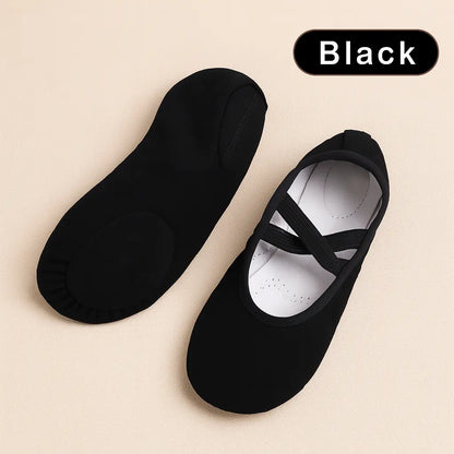 Girls Women Ballet Slippers Ballet Dance Shoes Adult Gymnastics Training Shoes Canvas Soft Sole Ballet Shoes Novarashop