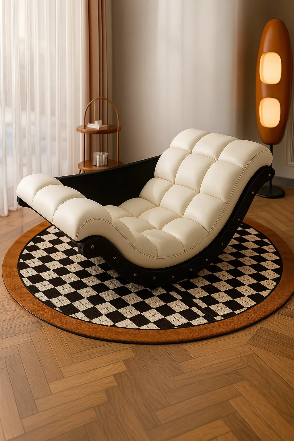 Warming Banana Rocking Chair Simple Lazy Solid Wood Single Sofa New Balcony Lounge Chair Living Room Home Retro Leisure Shake - Novarashop