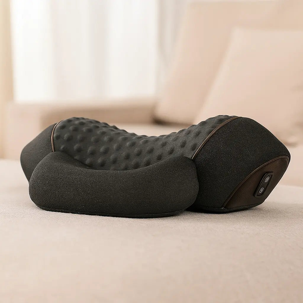 Electric Massager Cervical Pillow Hot Compress Vibration Massage Neck Traction Relax Sleeping Pillow Spine Support Normal - Novarashop
