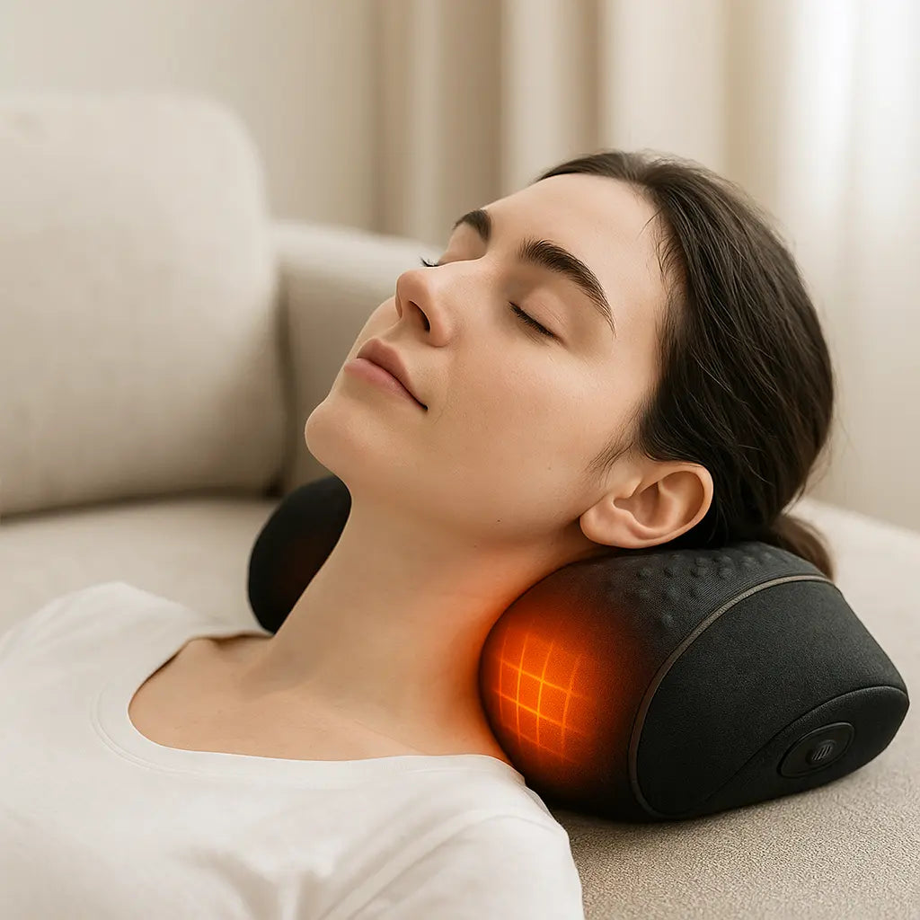 Electric Massager Cervical Pillow Hot Compress Vibration Massage Neck Traction Relax Sleeping Pillow Spine Support Normal - Novarashop