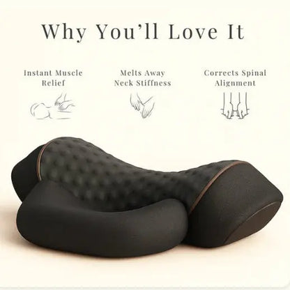 Electric Massager Cervical Pillow Hot Compress Vibration Massage Neck Traction Relax Sleeping Pillow Spine Support Normal - Novarashop