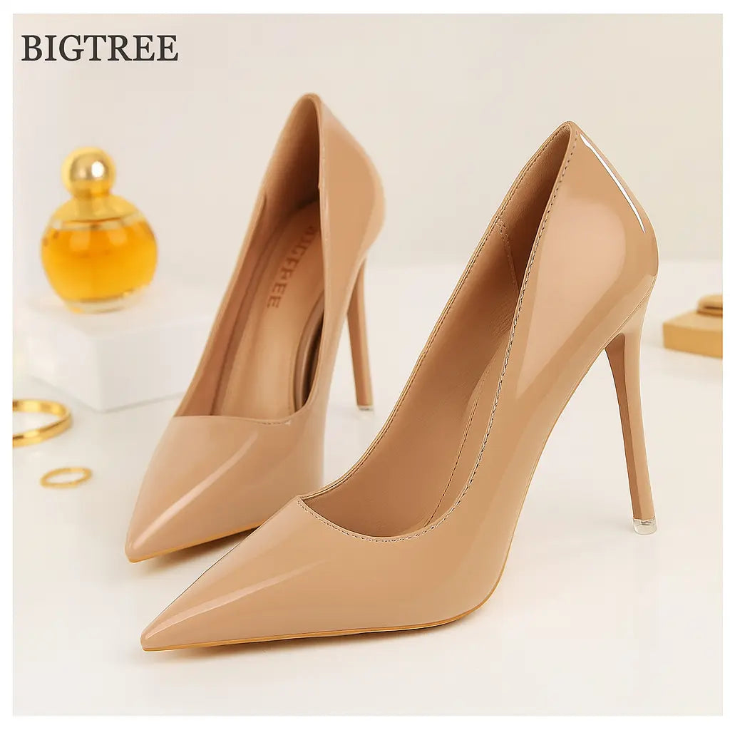 Autumn Patent Leather Concise Women&