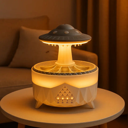 350ml mini aroma air humidifier with rain cloud mist and LED lights
