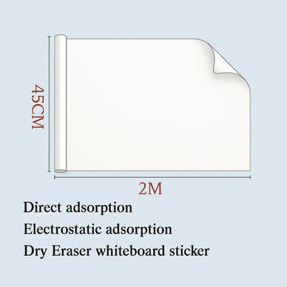 45CM static whiteboard sheet applied to wall surface