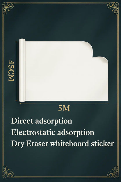 45CM static whiteboard sheet applied to wall surface