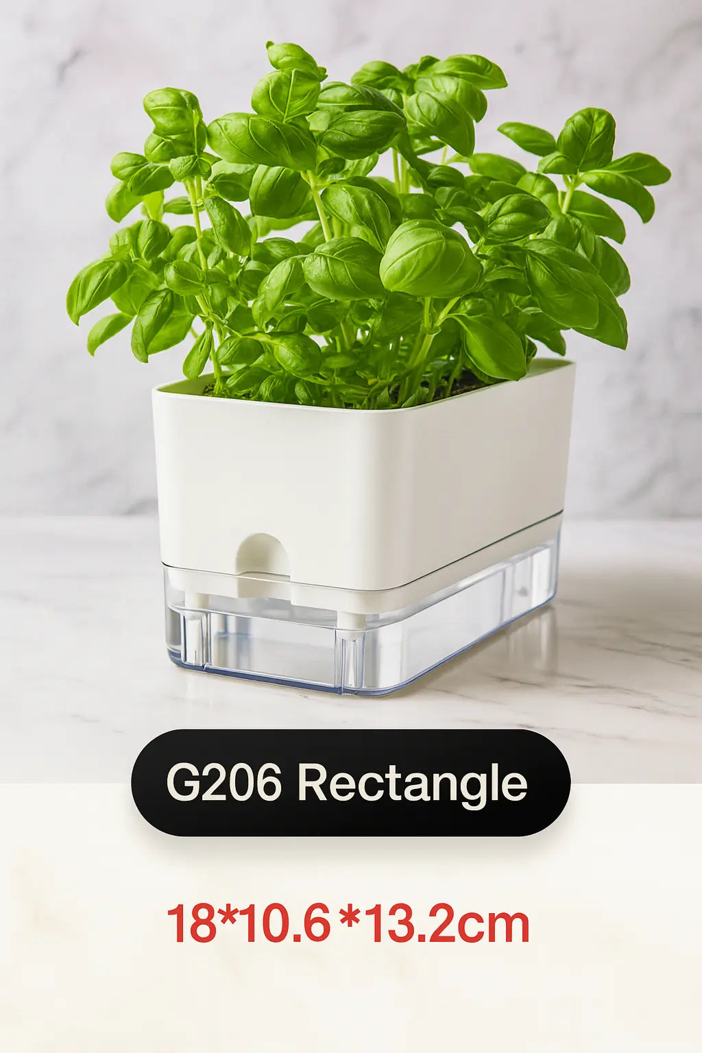 Self-watering plant pot with double-deck design and cotton rope wick