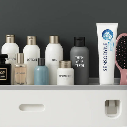 Wall-mounted magnetic inverted toothbrush holder with automatic toothpaste squeezer