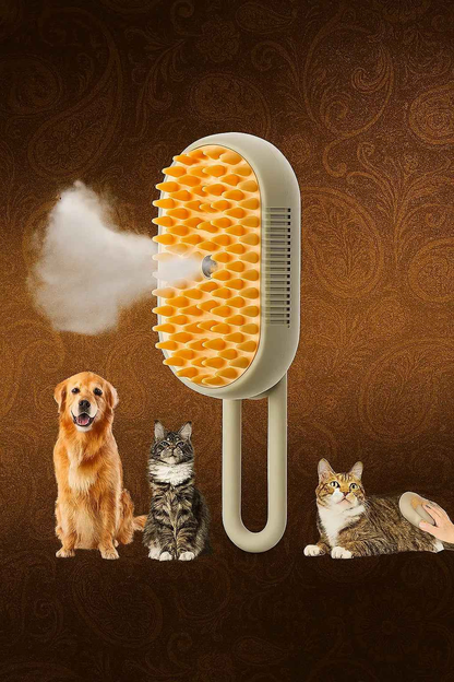 Cat Dog Pet Spray Massage Brush 3 in 1 One Button Steam Spray Folding Rotatable Floating Hair Bath Hair Removal Brush Comb