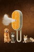 Cat Dog Pet Spray Massage Brush 3 in 1 One Button Steam Spray Folding Rotatable Floating Hair Bath Hair Removal Brush Comb
