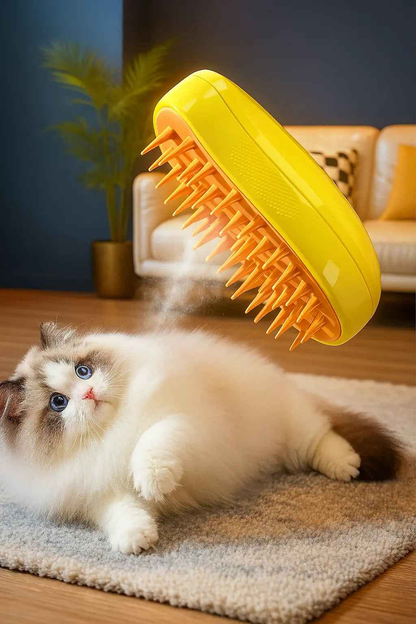 Cat Dog Pet Spray Massage Brush 3 in 1 One Button Steam Spray Folding Rotatable Floating Hair Bath Hair Removal Brush Comb