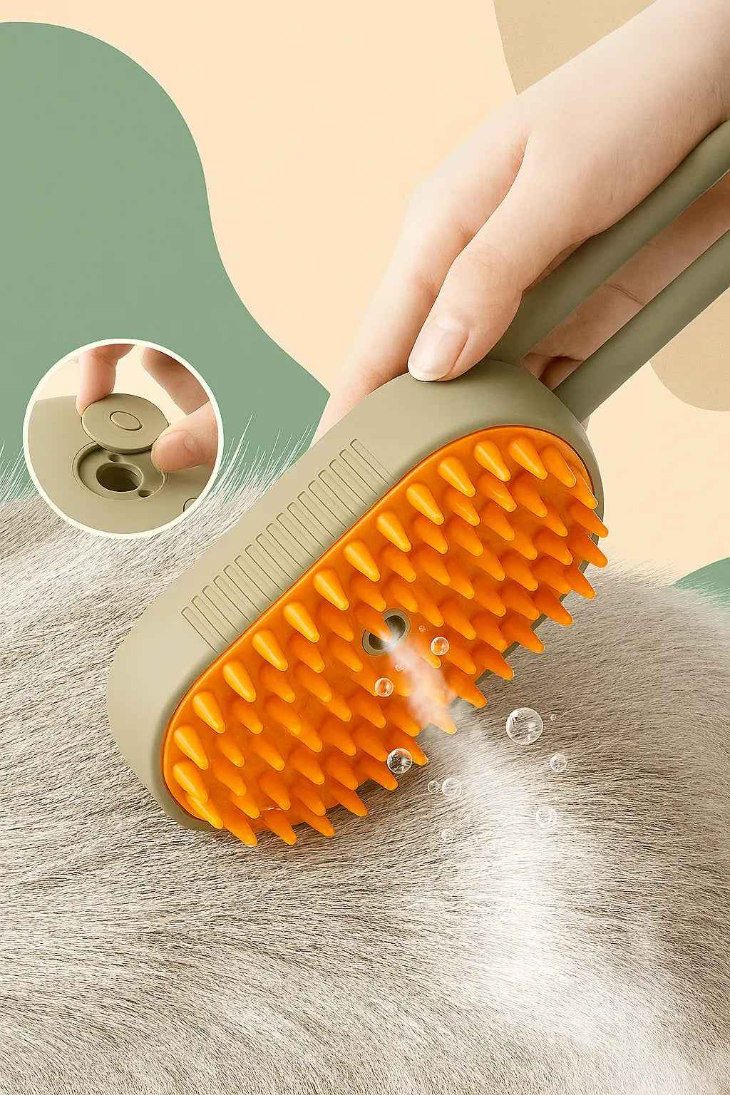Cat Dog Pet Spray Massage Brush 3 in 1 One Button Steam Spray Folding Rotatable Floating Hair Bath Hair Removal Brush Comb