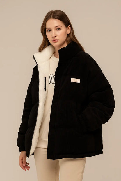 Thickened Double-sided Wear Berber Fleece Cotton Coat Cotton-padded Clothes For Men And Women Novara Shop  118.80 Novara Shop Ink Black / L  118.80