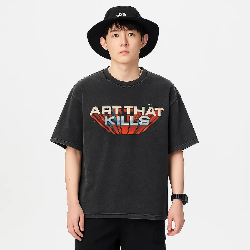 Letter Print Short-sleeve T-shirt Men Novara Shop  45.00 Novara Shop Black / L  45.00