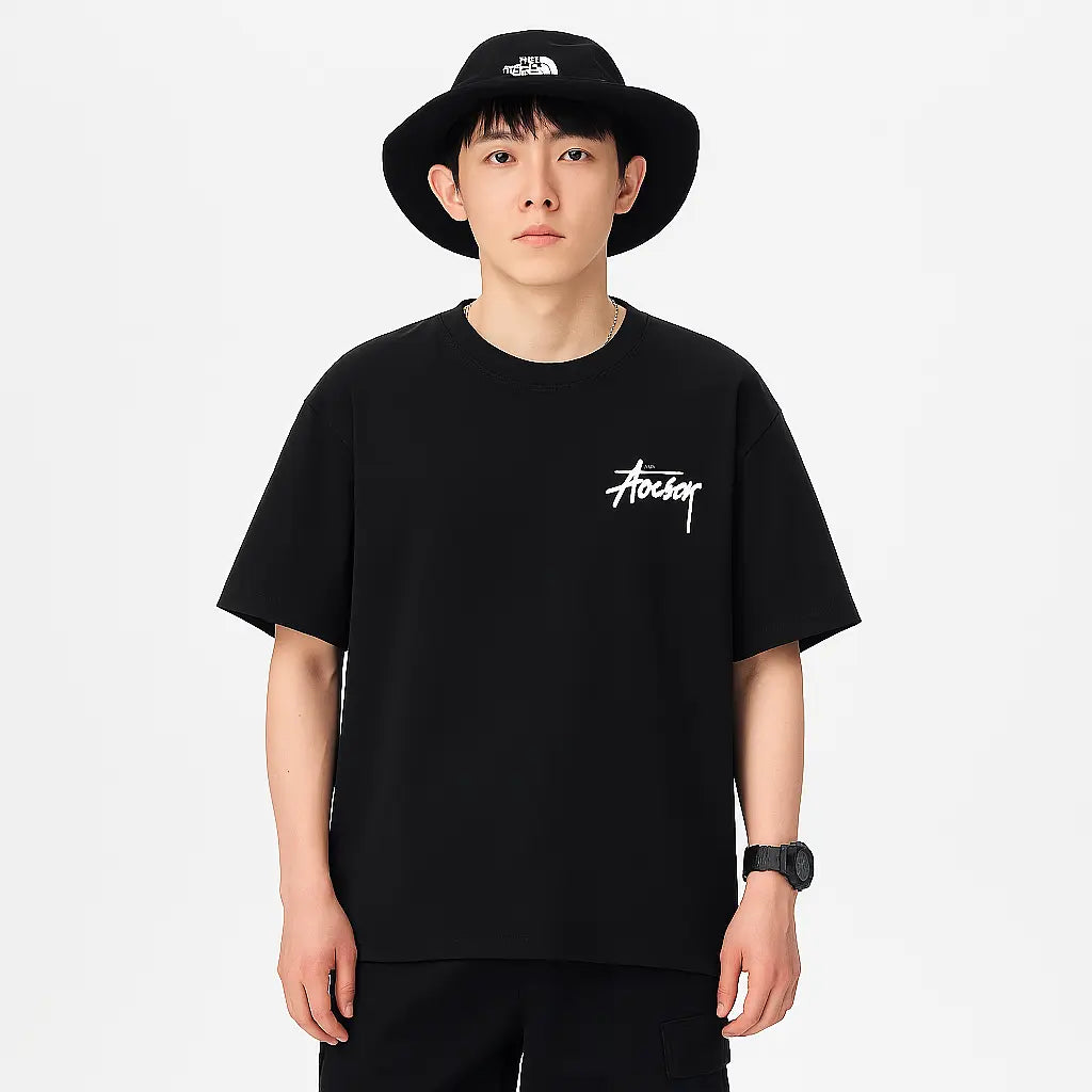 Fashion Letter Print Short-sleeve T-shirt Men Novara Shop  37.50 Novara Shop Black / L  37.50