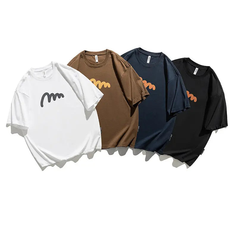 Fashion Cotton Print Short Sleeve T-shirt Men Novara Shop   Novara Shop