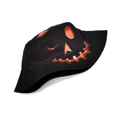 Halloween Hats Creative Cartoon Pumpkin Grimace Printed Sun-shade Fisherman Hat Novara Shop   Novara Shop